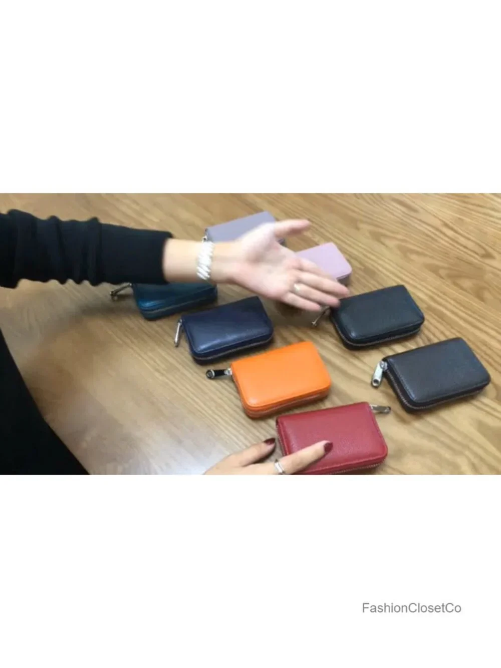 Genuine Leather RFID Credit Card Holder Wallet with Zipper 14 Slots
